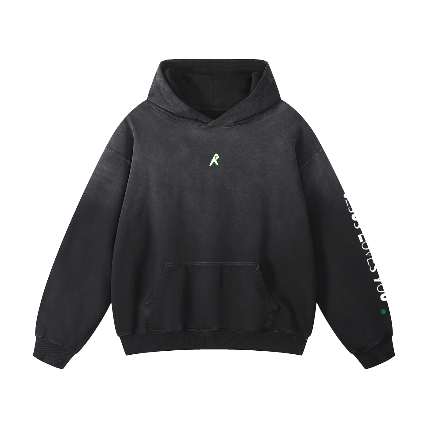 Heavyweight Sunfade Oversized Cross Hoodie