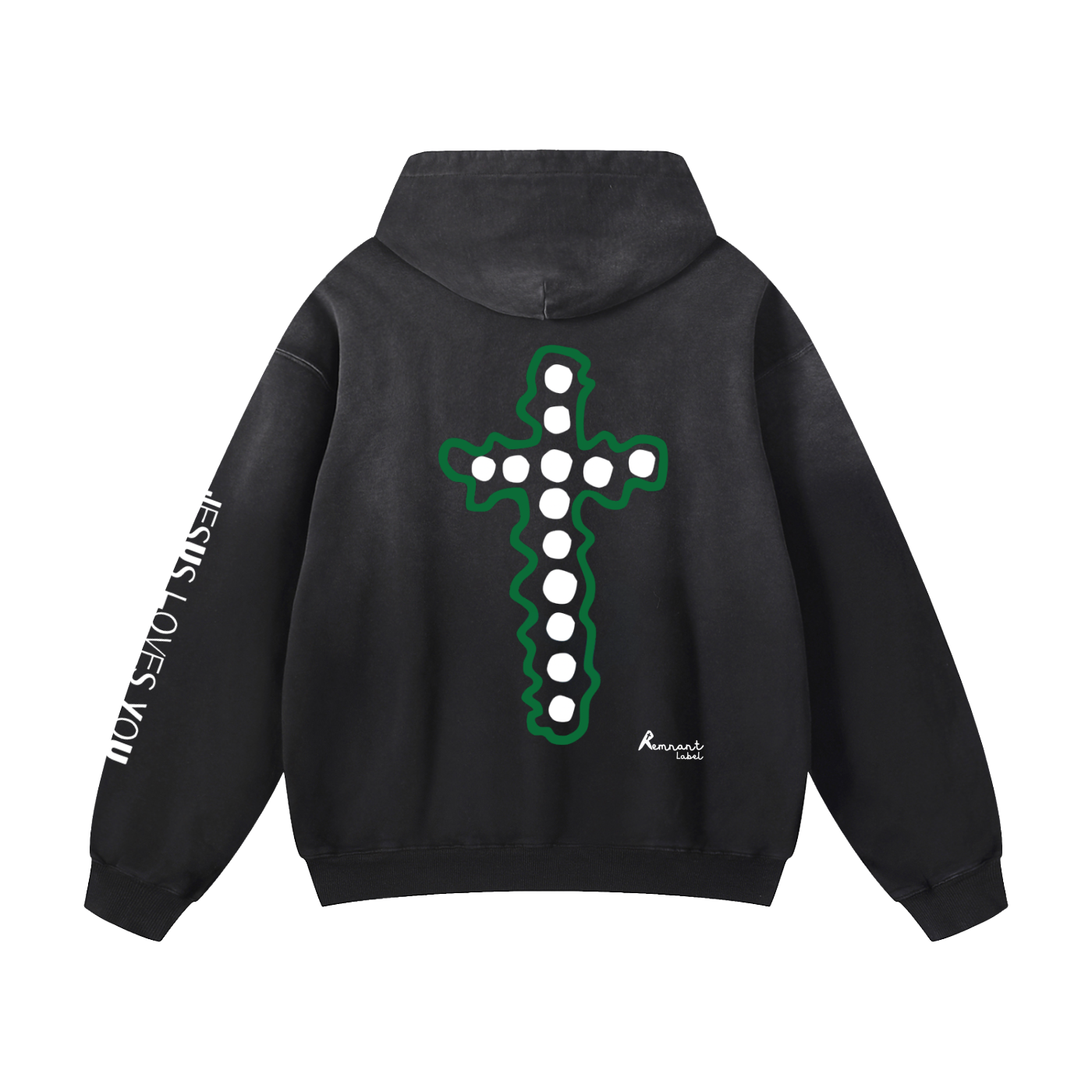 Heavyweight Sunfade Oversized Cross Hoodie